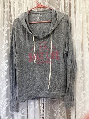 Salt Life Heather Gray Hoodie with Pink Logo